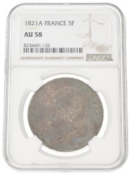 France. Second kingdom. Louis XVIII. 5 France. 1821 A. AU 58