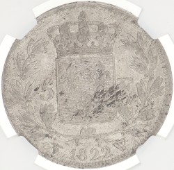 France. Second kingdom. Louis XVIII. 5 Francs. 1822 W. AU 55