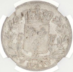 France. Second kingdom. Louis XVIII. 5 Francs. 1823 W. AU 58