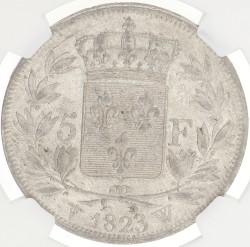France. Second kingdom. Louis XVIII. 5 Francs. 1823 W. MS 60