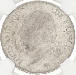 France. Second kingdom. Louis XVIII. 5 Francs. 1823 W. MS 60