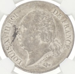 France. Second kingdom. Louis XVIII. 5 Francs. 1824 A. AU 55
