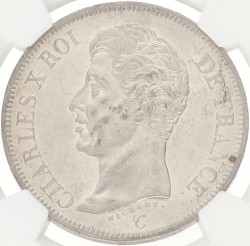 France. Second kingdom. Charles X. 5 Francs. 1825 W. MS 60