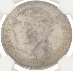 France. Second kingdom. Charles X. 5 Francs. 1826 W. AU 58