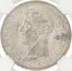 France. Second kingdom. Charles X. 5 Francs. 1826 W. MS 61