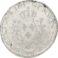 France. Kingdom. Louis XVI. Ecu. 1784 Cow. XF -