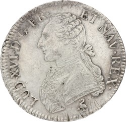 France. Kingdom. Louis XVI. Ecu. 1790 A. XF
