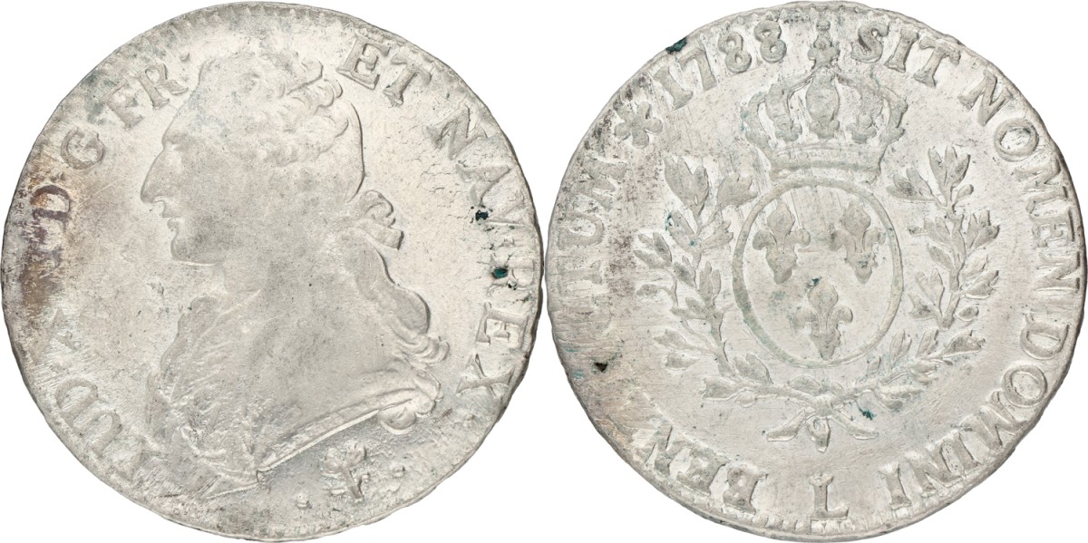 France. Kingdom. Louis XVI. Ecu. 1788 L. XF