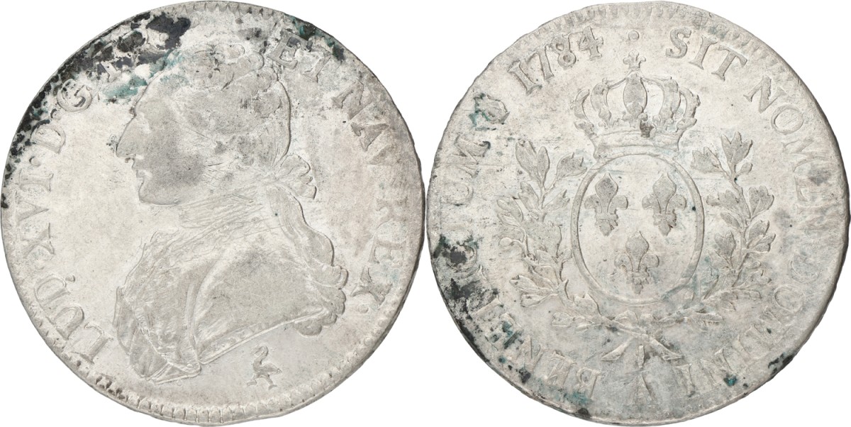 France. Kingdom. Louis XVI. Ecu. 1784 A. VF +