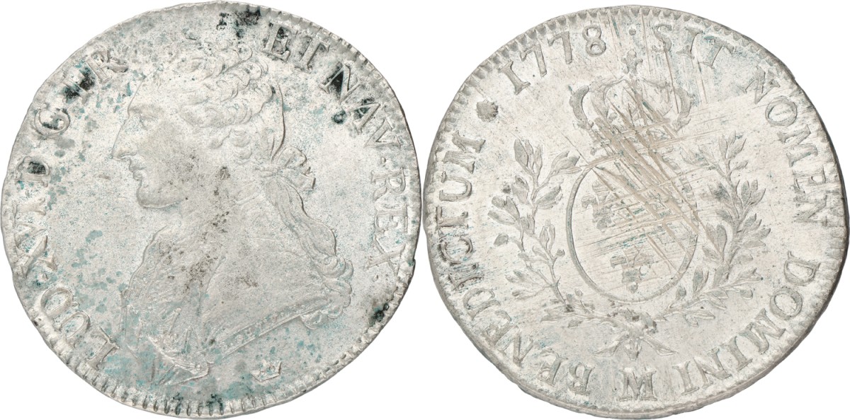 France. Kingdom. Louis XVI. Ecu. 1778 M. XF