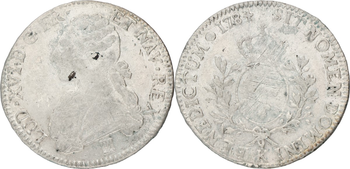 France. Kingdom. Louis XVI. Ecu. 1784 K. VF