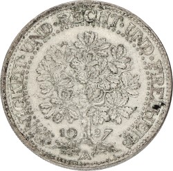 Germany. Weimar republic. 5 Mark. 1927 A. AUnc