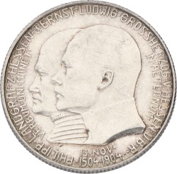 German states. Hesse-Darmstadt. Ernst Lüdwig. 2 Mark - Philipp the Magnanimous. 1904. AUnc
