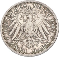 German states. Hesse-Darmstadt. Ernst Lüdwig. 2 Mark - Philipp the Magnanimous. 1904. AUnc