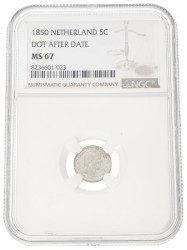 5 Cent. Willem III. 1850. MS 67