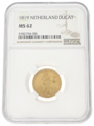 Gouden dukaat. Willem I. 1819. MS 62