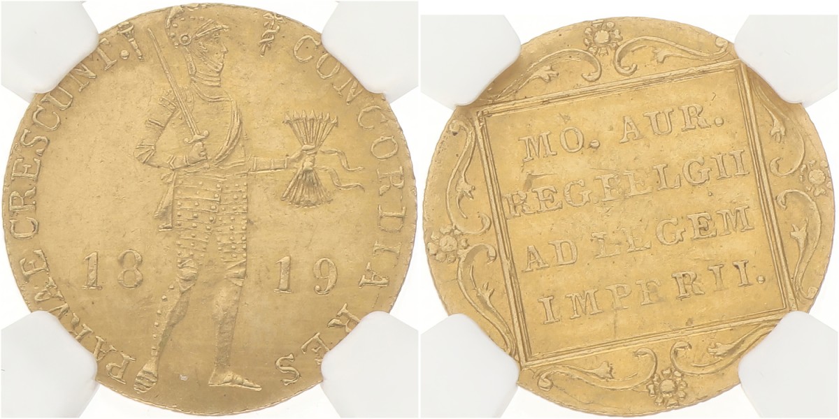 Gouden dukaat. Willem I. 1819. MS 62