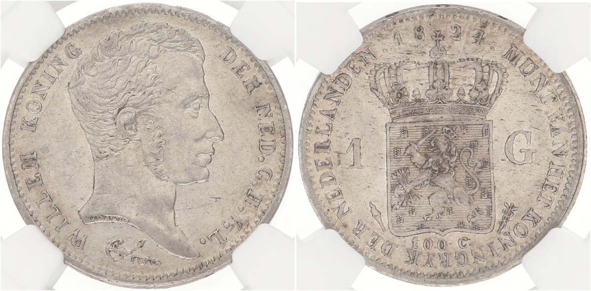 Gulden. Willem I. 1824. AU details
