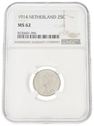 25 Cent. Wilhelmina. 1914. MS 62