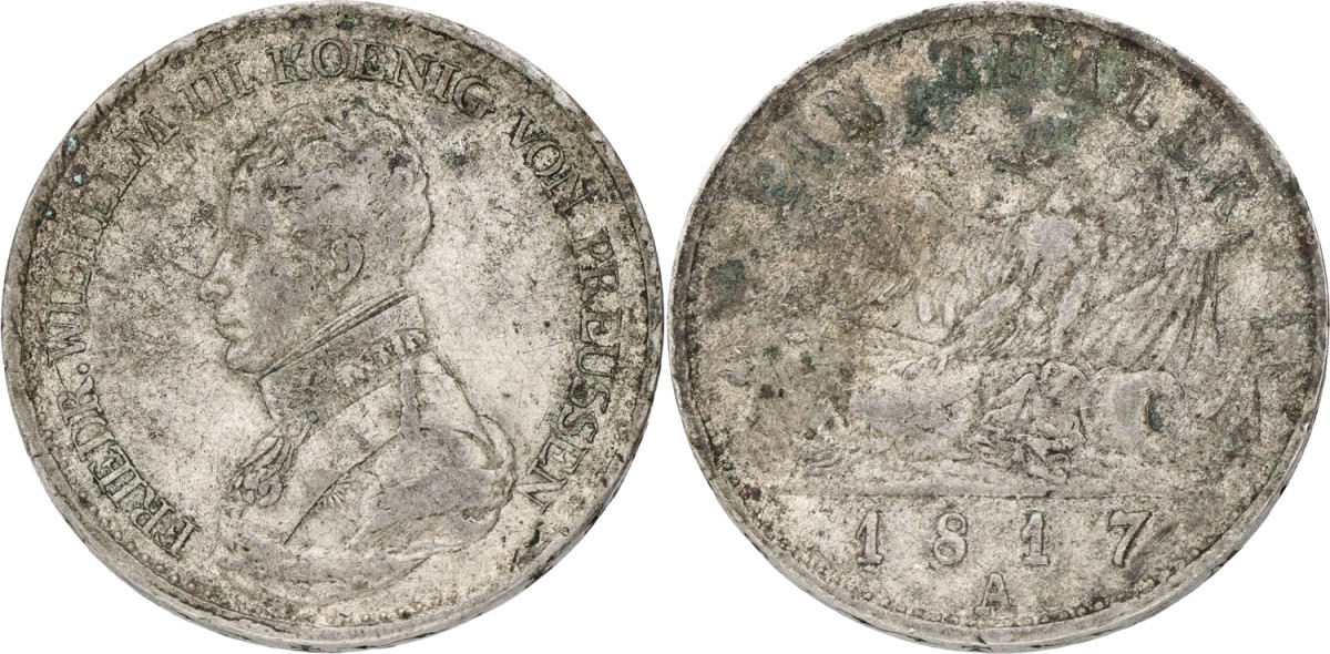 German states. Prussia. Friedrich Wilhelm II. Thaler. 1817 A. VF