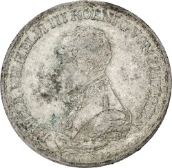 German states. Prussia. Friedrich Wilhelm II. Thaler. 1819 D. VF +