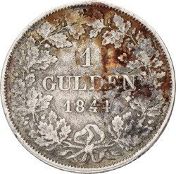German states. Baden. Leopold I. 1 Gulden. 1844. F +