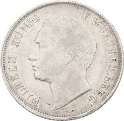 German states. Württemberg. Wilhelm I. 1 Gulden. 1843. VF +