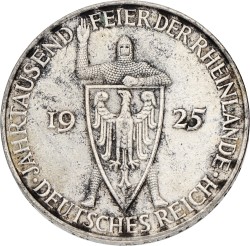 Germany. Weimar republic. 5 Mark - Rhineland. 1925 D. XF -