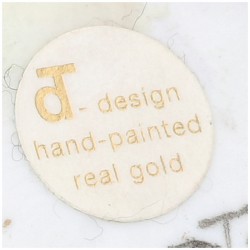 Lot van 2 DT design hand-painted real gold broches en oorclips.