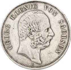 German states. Saxony. Georg. 5 Mark. 1903 E. VF