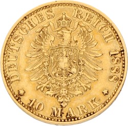 German states. Prussia. Friedrich. 10 Mark. 1888 A. VF / XF