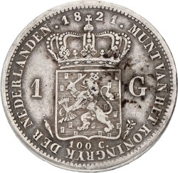 1 Gulden. Willem I. 1821 U. VF