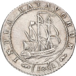 Scheepjesgulden. Nederlands-Indië. 1802 - Grote mast onder T. VF