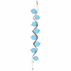 Set van oorbellen, hanger en ring met zirkonia en blauwe steen - 925/1000.