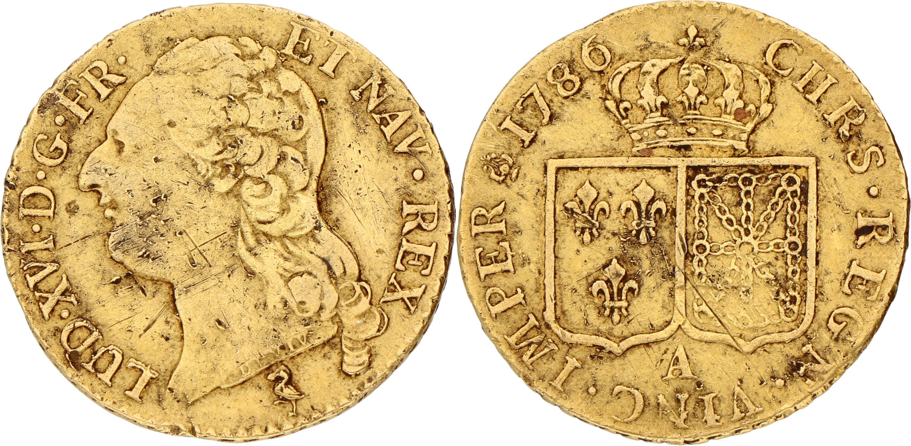 France. Louis XVI. Louis d'Or. 1786 A. VF