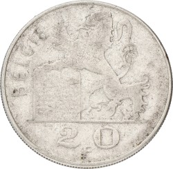 Belgium. 20 Francs - Fl. 1955. VF