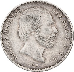 ½ Gulden. Willem III. 1863. VF +