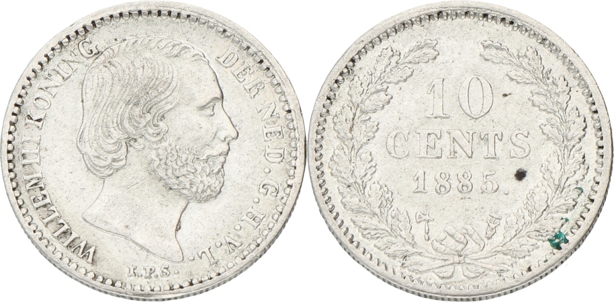 10 Cent. Willem III. 1885. VF / XF