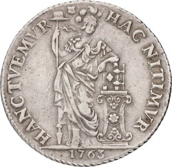 3 gulden - generaliteit. Utrecht. 1763. VF +