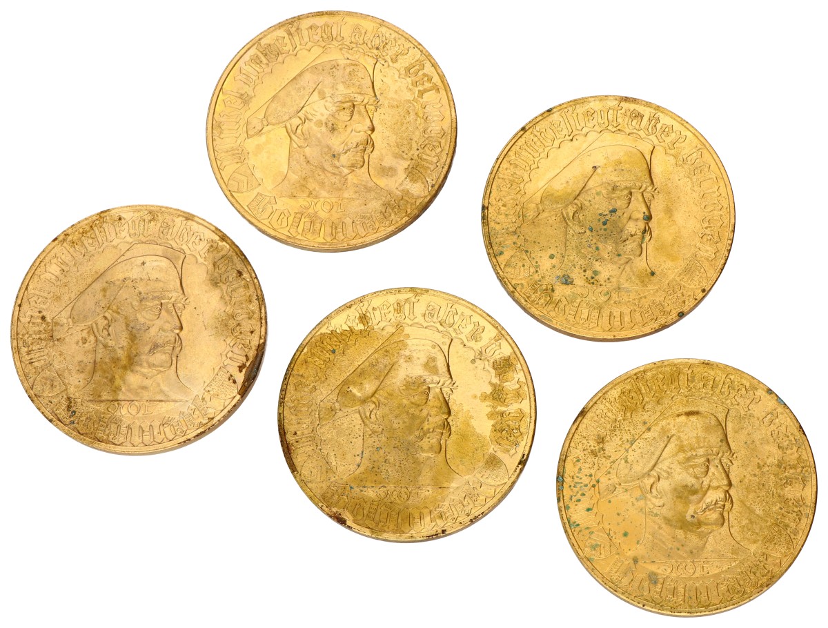 Germany. Weimar republic. Lot (5) Not Goldmark. 1923. Average AUnc