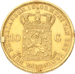 10 gulden. Willem I. 1840. VF +