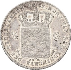 ½ Gulden. Willem III. 1862. XF