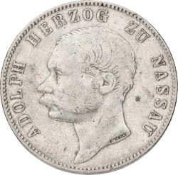German states. Nassau. Adolph. Thaler. 1863. VF