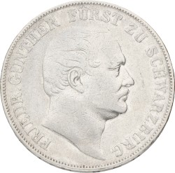 German states. Schwarzburg. Friedrich Günther. Thaler. 1863. VF -
