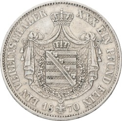 German states. Sachsen-Weimar-Eisenach. Thaler. 1870. VF +