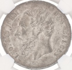 Belgium. Leopold II. 5 Francs. 1873. MS 61