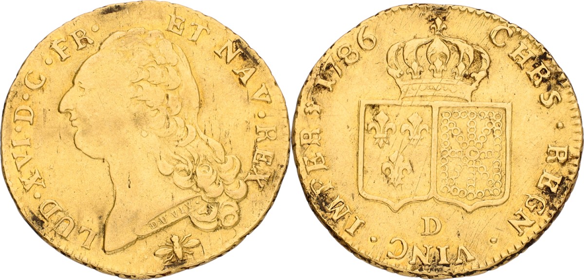 France. Kingdom. Louis XVI. 2 Louis d'Or. 1786 D. VF