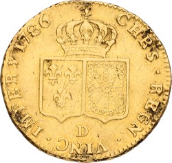 France. Kingdom. Louis XVI. 2 Louis d'Or. 1786 D. VF