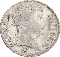 France. Napoleon !. 5 Francs. 1813 I. VF