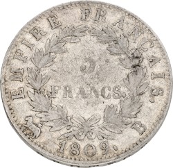 France. Napoleon I. 5 Francs. 1909 B. VF